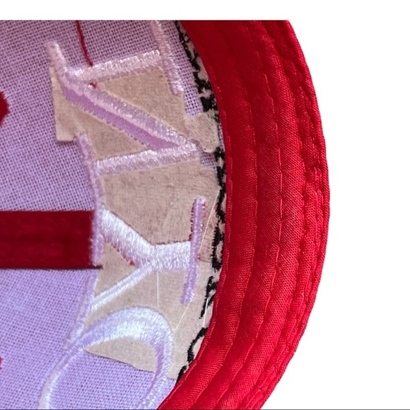 New York City Adjustable Wool Baseball Cap Red NYC Embroidery Allover Print - Picture 9 of 10